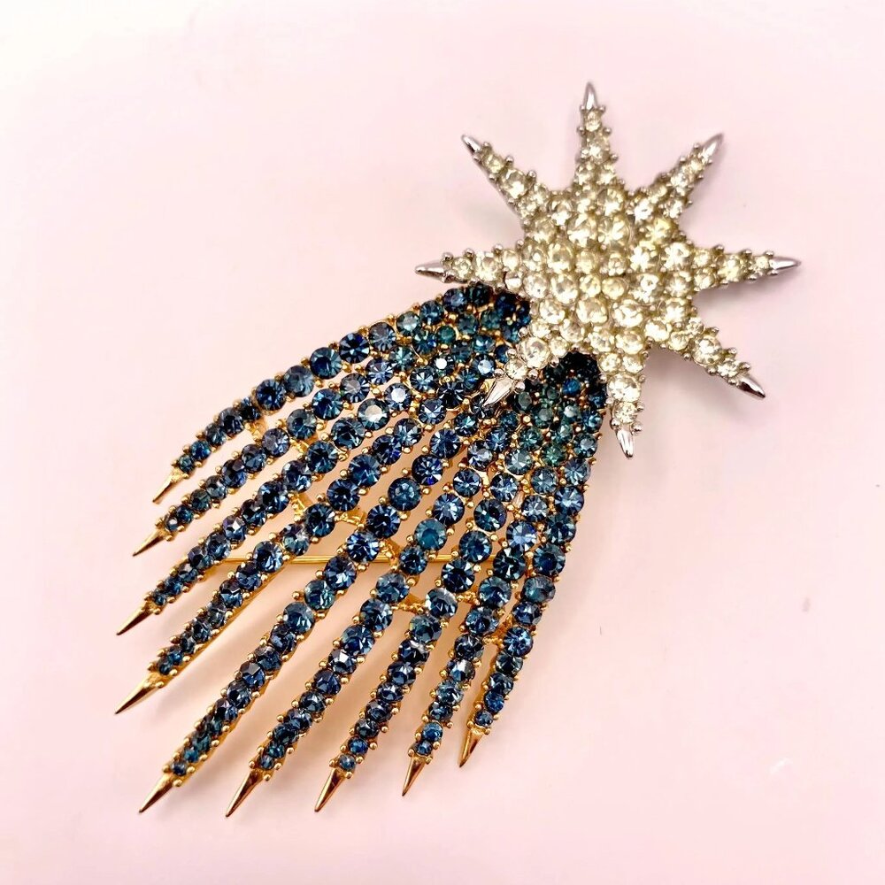 Designer Vintage Alfred Philippe Crown Trifari Starflight Diamante Shooting Star